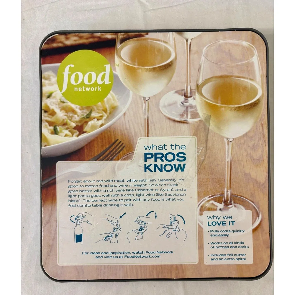 Food Network Rabbit‎ Lever Corkscrew Wine Opener Set Teal Blue with Foil Cutter